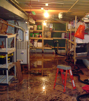 a flooded home in Vidal